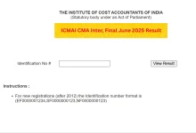 ICMAI CMA Result June 2025 : Check Steps